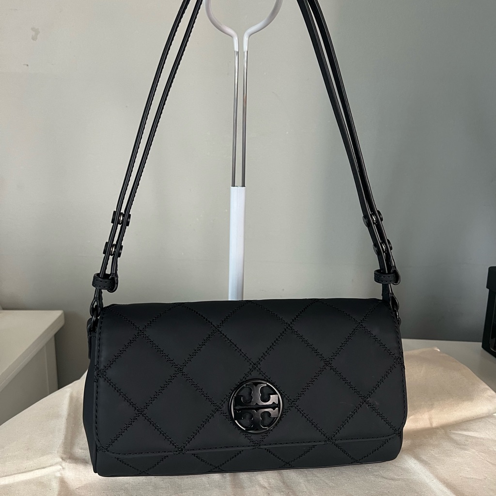 Tory Burch Black Matte Shoulder/Crossbody Bag